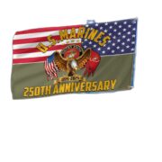 Premium USMC Grommet Flag VPVC120027, 250th Anniversary Marine Corps Flag, Gifts For Marine Veteran, Best Gifts On Father's Day, Veterans Day. - Image 3