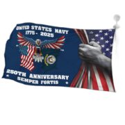 Premium US Navy Grommet Flag VPVC120010, 250th Anniversary Navy Flag, Gifts For Navy Veteran, Best Gifts On Father's Day, Veterans Day. - Image 3