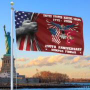 Premium USMC Grommet Flag VPVC120011, 250th Anniversary Marine Corps Flag, Gifts For Marine Veteran, Best Gifts On Father's Day, Veterans Day.