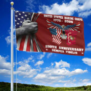 Premium USMC Grommet Flag VPVC120011, 250th Anniversary Marine Corps Flag, Gifts For Marine Veteran, Best Gifts On Father's Day, Veterans Day. - Image 2