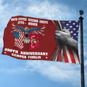 Premium USMC Grommet Flag VPVC120011, 250th Anniversary Marine Corps Flag, Gifts For Marine Veteran, Best Gifts On Father's Day, Veterans Day. - Image 3