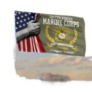 Premium USMC Grommet Flag VPVC120042, 250th Anniversary Marine Corps Flag, Gifts For Marine Veteran, Best Gifts On Father's Day, Veterans Day.
