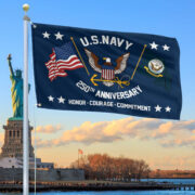 Premium US Navy Grommet Flag VPVC120050, 250th Anniversary Navy Flag, Gifts For Navy Veteran, Best Gifts On Father's Day, Veterans Day.