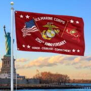 Premium USMC Grommet Flag VPVC120051, 250th Anniversary Marine Corps Flag, Gifts For Marine Veteran, Best Gifts On Father's Day, Veterans Day.