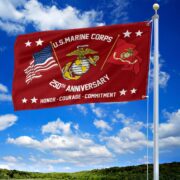 Premium USMC Grommet Flag VPVC120051, 250th Anniversary Marine Corps Flag, Gifts For Marine Veteran, Best Gifts On Father's Day, Veterans Day. - Image 2