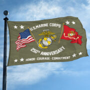 Premium USMC Grommet Flag VPVC120052, 250th Anniversary Marine Corps Flag, Gifts For Marine Veteran, Best Gifts On Father's Day, Veterans Day. - Image 3
