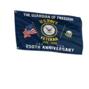 Premium US Navy Grommet Flag VPVC120055, 250th Anniversary Navy Flag, Gifts For Navy Veteran, Best Gifts On Father's Day, Veterans Day.