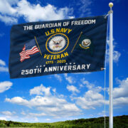 Premium US Navy Grommet Flag VPVC120055, 250th Anniversary Navy Flag, Gifts For Navy Veteran, Best Gifts On Father's Day, Veterans Day. - Image 2