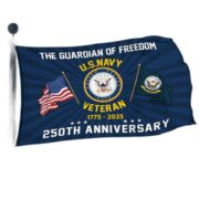 Premium US Navy Grommet Flag VPVC120055, 250th Anniversary Navy Flag, Gifts For Navy Veteran, Best Gifts On Father's Day, Veterans Day. - Image 3