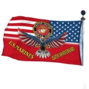 Premium USMC Grommet Flag VPVC120021, 250th Anniversary Marine Corps Flag, Gifts For Marine Veteran, Best Gifts On Father's Day, Veterans Day. - Image 2