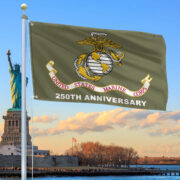 Premium USMC Grommet Flag VPVC120067, 250th Anniversary Marine Corps Flag, Gifts For Marine Veteran, Best Gifts On Father's Day, Veterans Day.