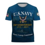 Premium 250th Anniversary Navy T-Shirt CPVC300703 - Image 2