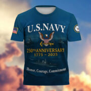 Premium 250th Anniversary Navy T-Shirt CPVC300703 - Image 2