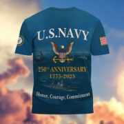 Premium 250th Anniversary Navy T-Shirt CPVC300703 - Image 3