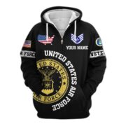 Premium Custom USAF Zip Hoodie VPVC607404, Gifts For Air Force Veteran, Gifts On Father's Day, Veterans Day. - Image 2