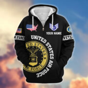 Premium Custom USAF Zip Hoodie VPVC607404, Gifts For Air Force Veteran, Gifts On Father's Day, Veterans Day. - Image 2