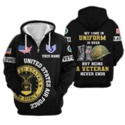 Premium Custom USAF Zip Hoodie VPVC607404, Gifts For Air Force Veteran, Gifts On Father's Day, Veterans Day.