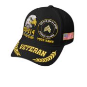 Premium Embroidered US Veterans Hats BPHN230712, Custom Name & Rank, Gifts for US Veterans, Gifts on Veterans Day