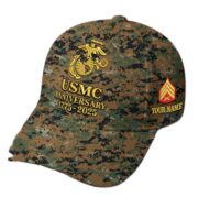 Premium Custom USMC Embroidered Hat VPVC308306, 250th Anniversary Marine Corps Hat, Gifts For Marine Veteran, Gifts On Father's Day, Veterans Day. - Image 2