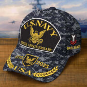 Premium Custom US Navy Embroidered Hat VPVC308403, 250th Anniversary Navy Hat, Gifts For Navy Veteran, Gifts On Father's Day, Veterans Day. - Image 2