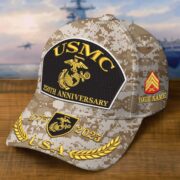 Premium Custom USMC Embroidered Hat VPVC308406, 250th Anniversary Marine Corps Hat, Gifts For Marine Veteran, Gifts On Father's Day, Veterans Day. - Image 2