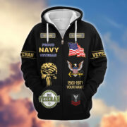 Premium Custom US Navy Zip Hoodie VPVC607502, Gifts For Navy Veteran, Gifts On Father's Day, Veterans Day. - Image 2