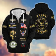 Premium Custom US Navy Zip Hoodie VPVC607502, Gifts For Navy Veteran, Gifts On Father's Day, Veterans Day.