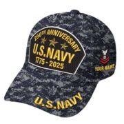 Premium Custom US Navy Embroidered Hat VPVC308503, 250th Anniversary Navy Hat, Gifts For Navy Veteran, Gifts On Father's Day, Veterans Day.