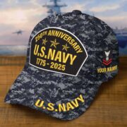Premium Custom US Navy Embroidered Hat VPVC308503, 250th Anniversary Navy Hat, Gifts For Navy Veteran, Gifts On Father's Day, Veterans Day.