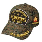 Premium Custom USMC Embroidered Hat VPVC308505, 250th Anniversary Marine Corps Hat, Gifts For Marine Veteran, Gifts On Father's Day, Veterans Day.