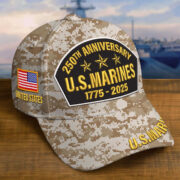 Premium Custom USMC Embroidered Hat VPVC308506, 250th Anniversary Marine Corps Hat, Gifts For Marine Veteran, Gifts On Father's Day, Veterans Day. - Image 2