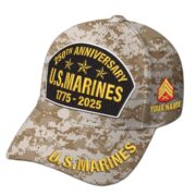 Premium Custom USMC Embroidered Hat VPVC308506, 250th Anniversary Marine Corps Hat, Gifts For Marine Veteran, Gifts On Father's Day, Veterans Day.