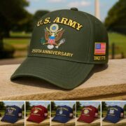 Premium Embroidered US Veterans Hats CPVC300701, 250th Anniversary, Gifts for US Veterans, Gifts on Veterans Day
