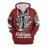 Premium USMC Zip Hoodie VPVC607603, Gifts For Marine Veteran, Gifts On Father's Day, Veterans Day. - Image 2