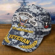 Premium Custom US Navy Embroidered Hat VPVC308804, 250th Anniversary Navy Hat, Gifts For Navy Veteran, Gifts On Father's Day, Veterans Day.