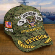 Premium Custom US Navy Embroidered Hat VPVC308805, 250th Anniversary Navy Hat, Gifts For Navy Veteran, Gifts On Father's Day, Veterans Day. - Image 2