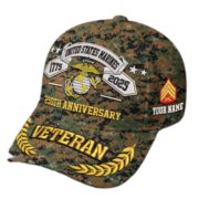 Premium Custom USMC Embroidered Hat VPVC308806, 250th Anniversary Marine Corps Hat, Gifts For Marine Veteran, Gifts On Father's Day, Veterans Day.