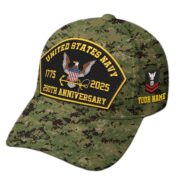 Premium Custom US Navy Embroidered Hat VPVC309105, 250th Anniversary Navy Hat, Gifts For Navy Veteran, Gifts On Father's Day, Veterans Day.