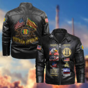 Premium Personalized Vietnam Veteran Leather Jacket VPVC702006, Gifts For Vietnam Veteran, Gifts On Father's Day, Armed Forces Day, Veterans Day.