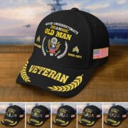 Premium Embroidered US Veterans Hats BPHN230714, Custom Name, Rank & Year, Gifts for US Veterans, Gifts on Veterans Day