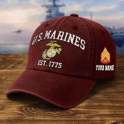 Premium Custom USMC Embroidered Hat VPVC309503, Gifts For Marine Veteran, Gifts On Father's Day, Veterans Day.