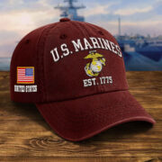 Premium Custom USMC Embroidered Hat VPVC309503, Gifts For Marine Veteran, Gifts On Father's Day, Veterans Day. - Image 2