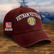 Premium Custom Vietnam Veteran Embroidered Hat VPVC309507, Gifts For Vietnam Veteran, Gifts On Father's Day, Veterans Day. - Image 2