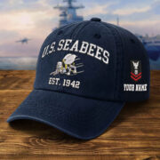 Premium Custom US Seabees Embroidered Hat VPVC309509, Gifts For Seabees Veteran, Gifts On Father's Day, Veterans Day.
