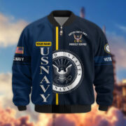 Premium Custom US Navy Veteran Bomber Jacket VPVC802102, Gifts For US Navy Veteran, Gifts On Father's Day, Veterans Day. - Image 2