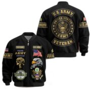 Premium Custom US Army Veteran Bomber Jacket VPVC802301, Gifts For US Army Veteran, Gifts On Father's Day, Veterans Day.