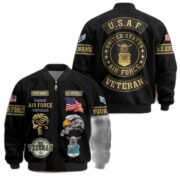 Premium Custom USAF Veteran Bomber Jacket VPVC802304, Gifts For US Air Force Veteran, Gifts On Father's Day, Veterans Day.