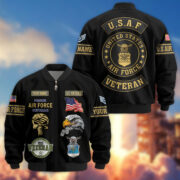 Premium Custom USAF Veteran Bomber Jacket VPVC802304, Gifts For US Air Force Veteran, Gifts On Father's Day, Veterans Day.