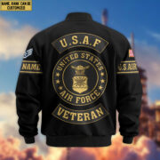 Premium Custom USAF Veteran Bomber Jacket VPVC802304, Gifts For US Air Force Veteran, Gifts On Father's Day, Veterans Day. - Image 3