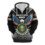 Premium US Veterans Zip Hoodie BPHN110812, Gifts For US Veterans, Gifts On Father's Day, Veterans Day. - Image 2